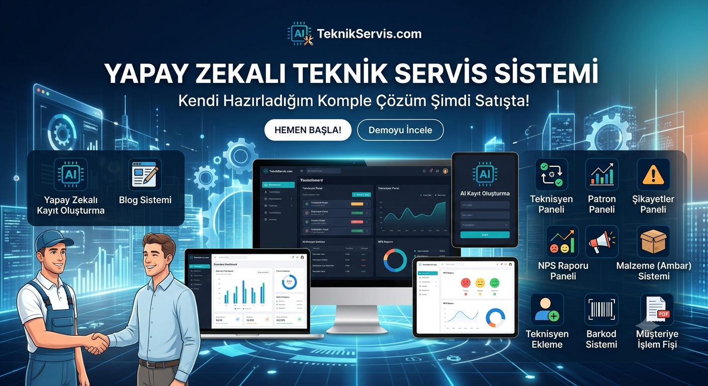 Gelişmiş Teknik Servis Sitesi ( İş Emri Teknikyen - Patron panelli )